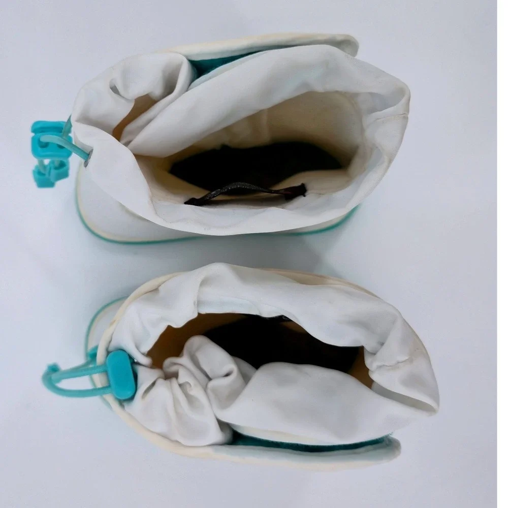 Ten Little Kids Puffer Winter Snow Boots White Teal 3M Thinsulate US 7‎ Unisex